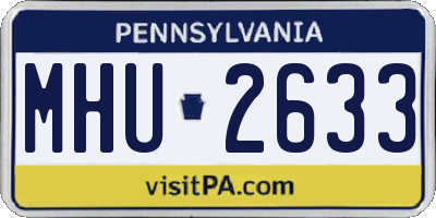 PA license plate MHU2633