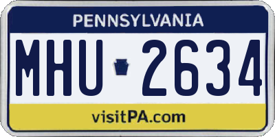 PA license plate MHU2634