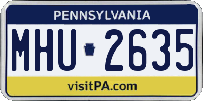 PA license plate MHU2635