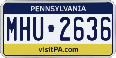 PA license plate MHU2636
