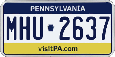 PA license plate MHU2637