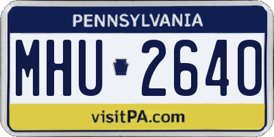 PA license plate MHU2640