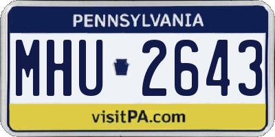 PA license plate MHU2643