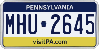 PA license plate MHU2645