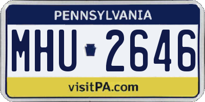PA license plate MHU2646