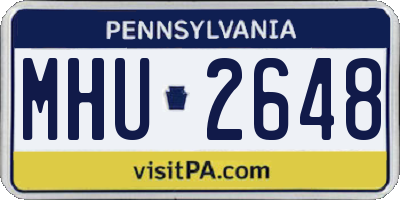 PA license plate MHU2648
