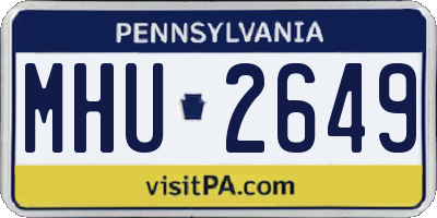 PA license plate MHU2649