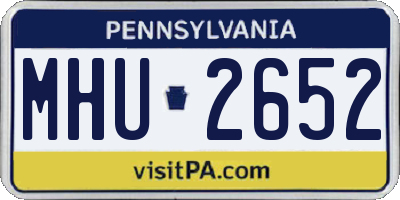 PA license plate MHU2652