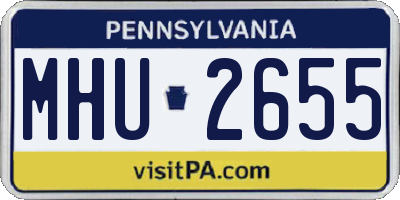 PA license plate MHU2655