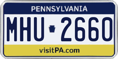 PA license plate MHU2660