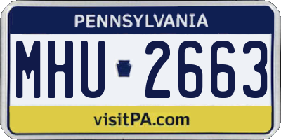 PA license plate MHU2663