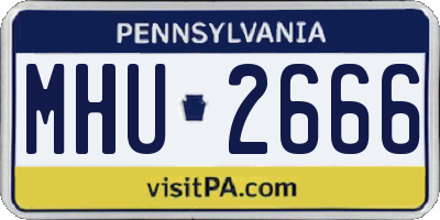 PA license plate MHU2666