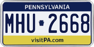 PA license plate MHU2668
