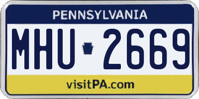 PA license plate MHU2669