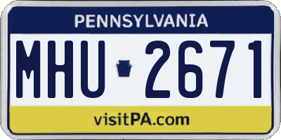 PA license plate MHU2671