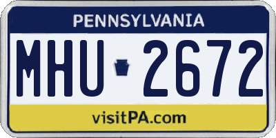 PA license plate MHU2672