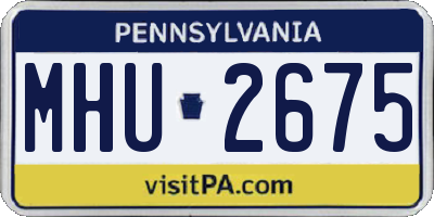 PA license plate MHU2675