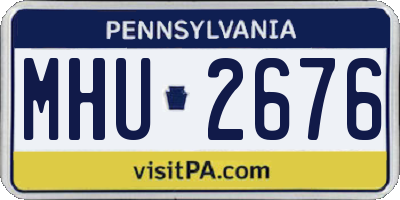 PA license plate MHU2676