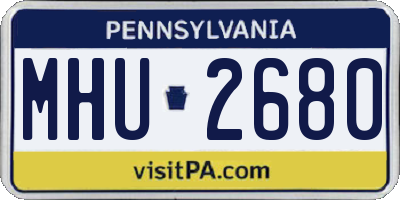 PA license plate MHU2680