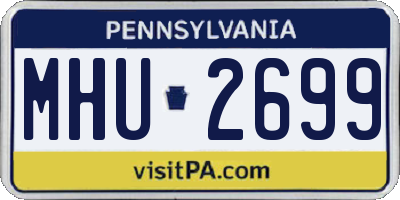 PA license plate MHU2699