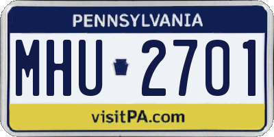 PA license plate MHU2701