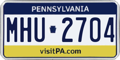 PA license plate MHU2704