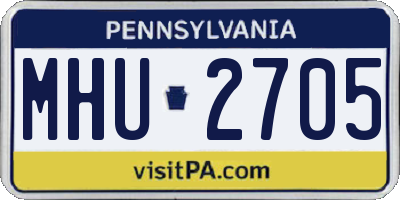 PA license plate MHU2705