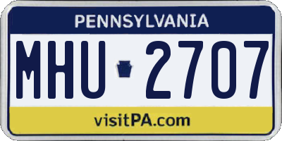 PA license plate MHU2707