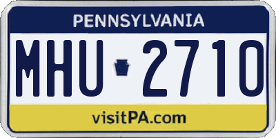PA license plate MHU2710