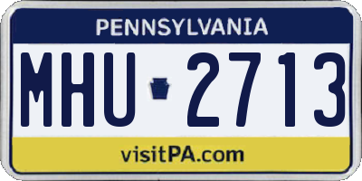 PA license plate MHU2713
