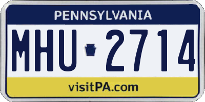 PA license plate MHU2714