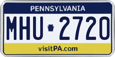 PA license plate MHU2720