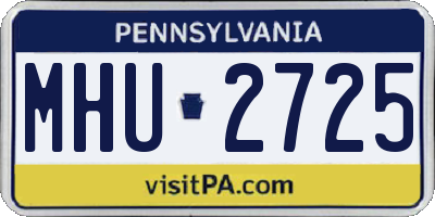 PA license plate MHU2725