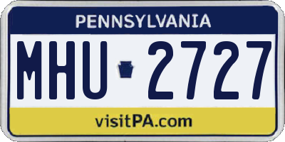 PA license plate MHU2727