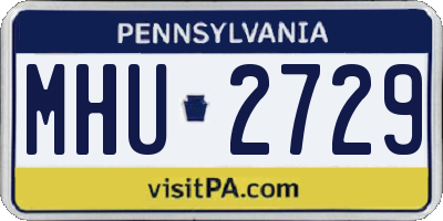 PA license plate MHU2729