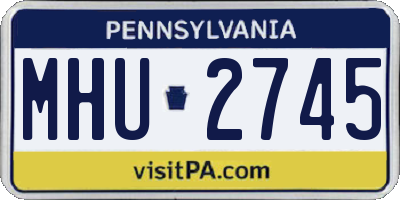 PA license plate MHU2745