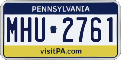 PA license plate MHU2761