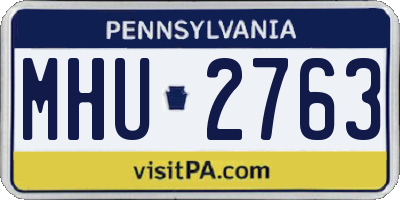 PA license plate MHU2763