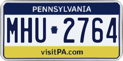 PA license plate MHU2764
