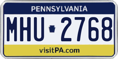 PA license plate MHU2768