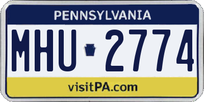 PA license plate MHU2774