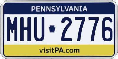 PA license plate MHU2776
