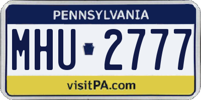 PA license plate MHU2777