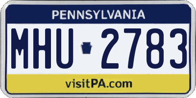 PA license plate MHU2783