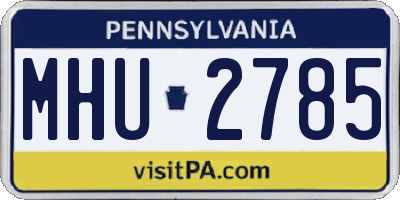 PA license plate MHU2785