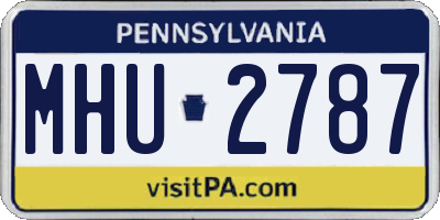 PA license plate MHU2787