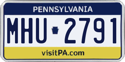 PA license plate MHU2791