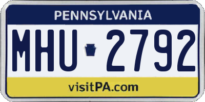 PA license plate MHU2792