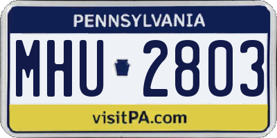 PA license plate MHU2803