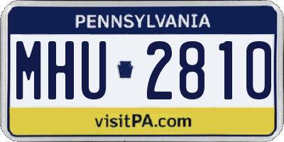 PA license plate MHU2810